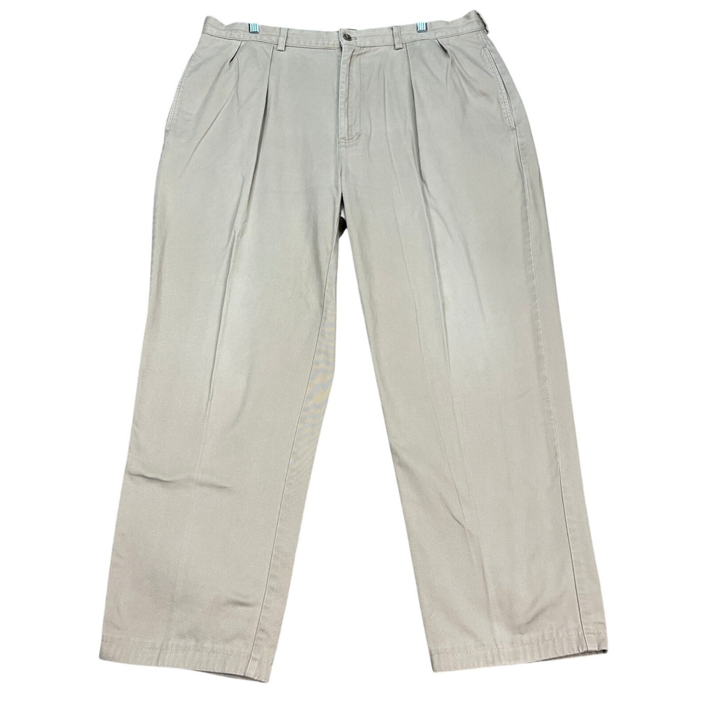 Polo Golf Ralph Lauren Pants Mens 39x29 Beige Straight Leg Pleated Flap Pocket